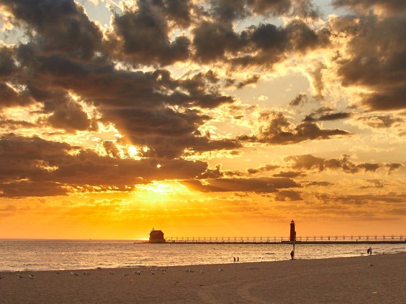 lake michigan sunset by bob walma photography