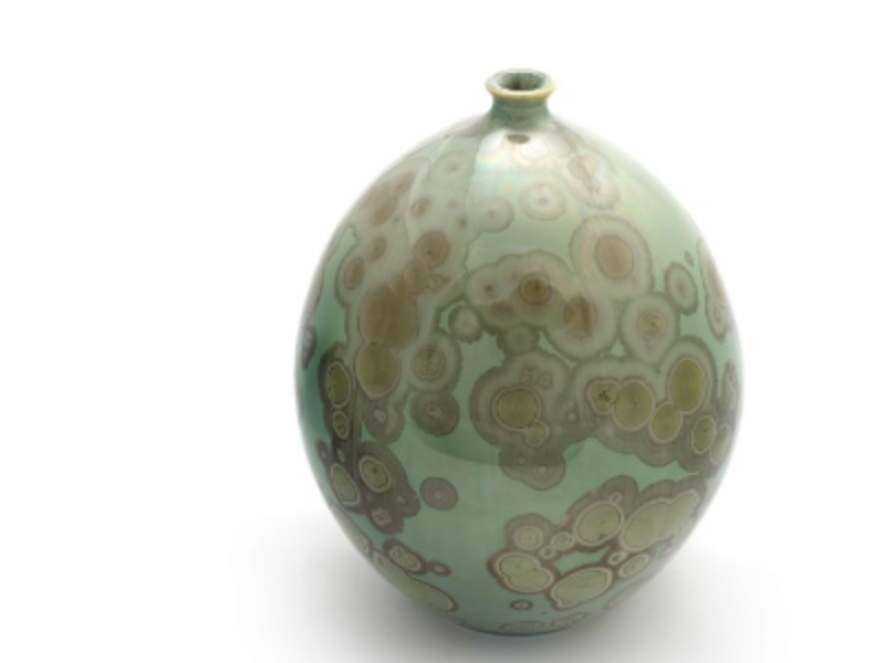 crystalline ceramic vase by brooks bouwkamp