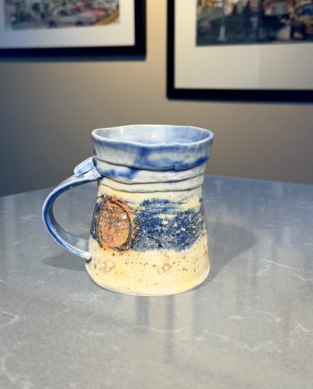 handmade sunset sands pottery mug