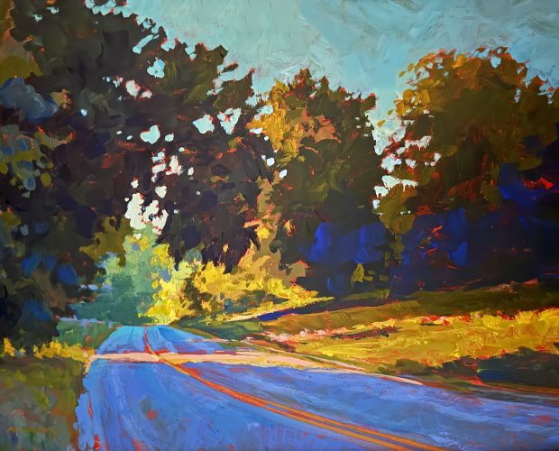 Country roads painting by mark Mehaffey