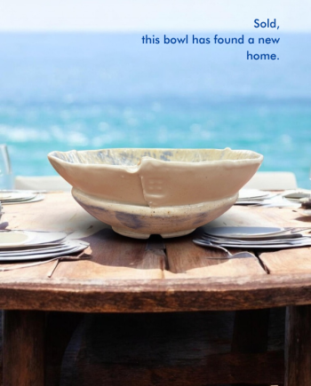 pottery waves serving bowl sold