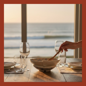 Lake michigan ceramic art serving dishes 